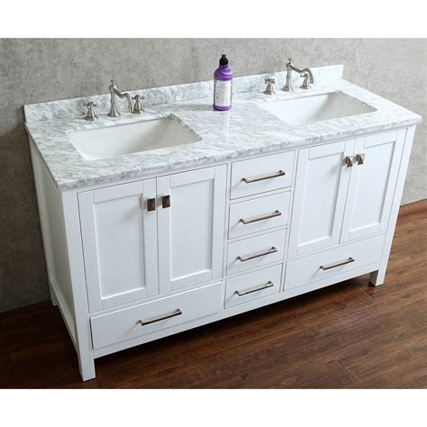 Buy Vincent 60 Solid Wood Double Bathroom Vanity In White Hm 13001 60