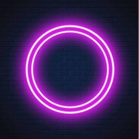 Neon Circle With Light Effect Modern Round Frame With Empty Space
