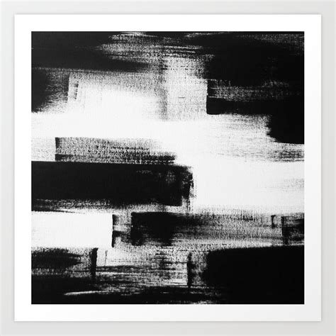 No 85 Modern Abstract Black And White Painting Art Print