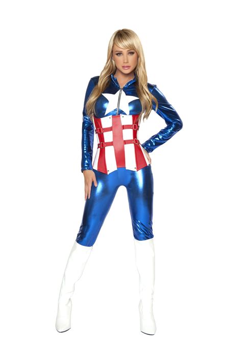 2pc Sexy America Captain Hero Costume Women Of Edm