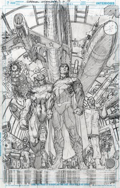 Pencils From Superman Unchained 3 By Jim Lee Comic Pop Art Comic
