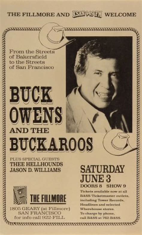 Buck Owens And The Buckaroos Vintage Concert Poster From Fillmore