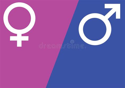 Symbols Of Male And Female Pink And Blue 3d Stock Illustration