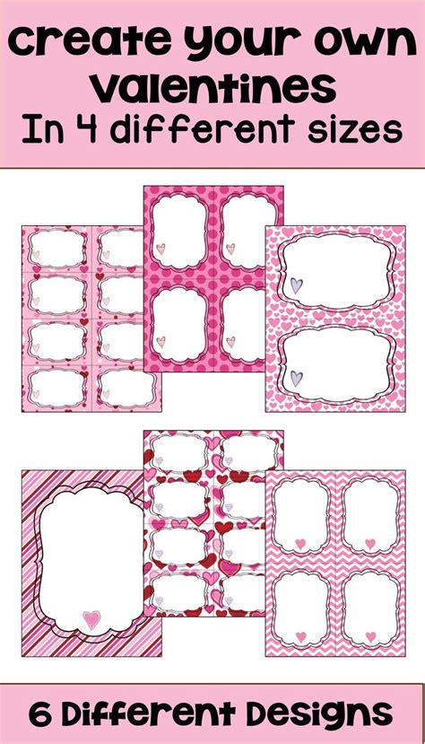 Make one or make all four of them! Editable Valentines (With images) | Valentine name ...