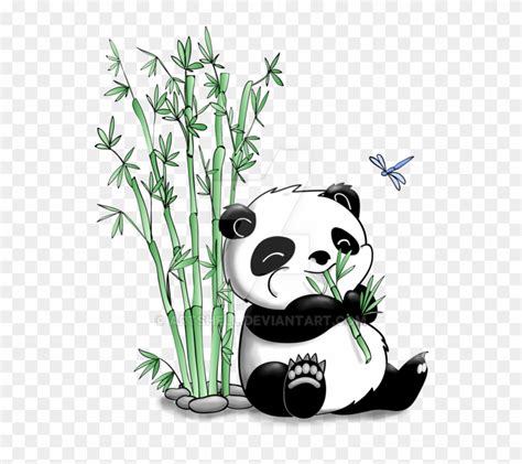 Panda Eating Bamboo By Artshell On Deviantart Panda And Bamboo