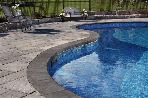 Barollo™ Round Edge Coping Inground Pool Landscaping Pool Paving