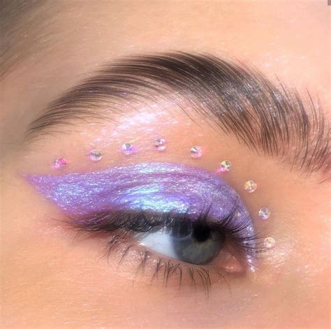 Sparkly Lavender Rhinestone Makeup Purple Makeup Glitter Eye Makeup