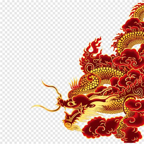 Chinese Dragon Red Background