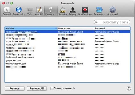 Remove Stored Passwords From Safari In Mac Os X