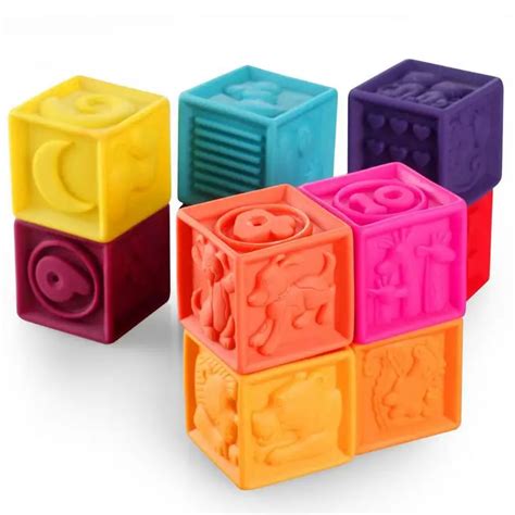 1 Set Children Soft Plastic Cube Building Blocks Kids Early Educational