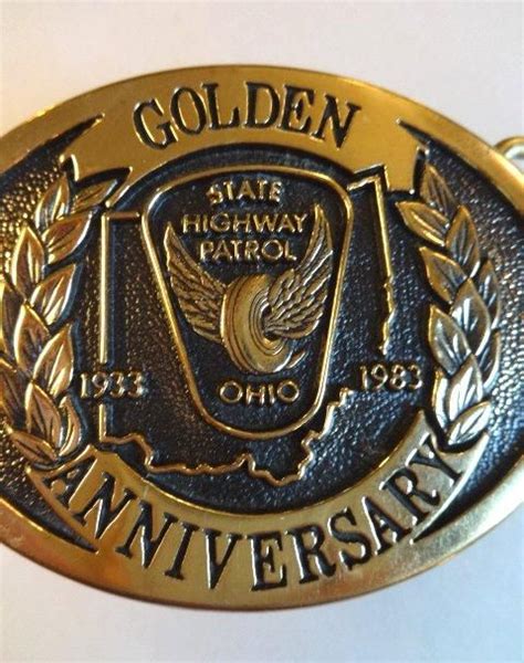 Ohio State Highway Patrol Golden Anniversary Belt Buckle Belt Buckles