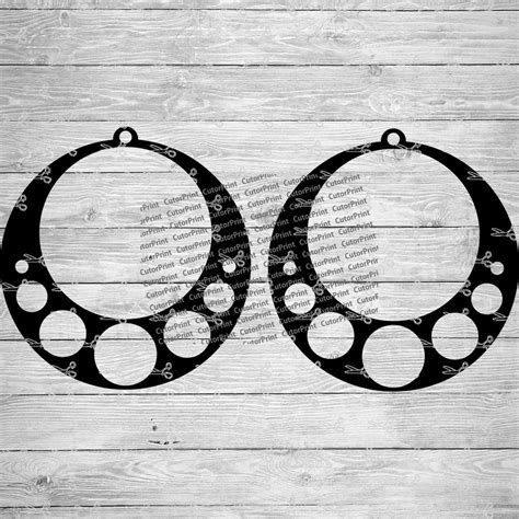 Circle Pattern Earrings Svgeps And Png Files Digital Download Files