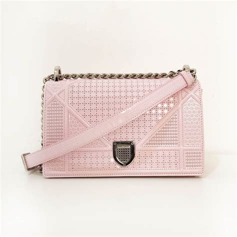 Christian Dior Patent Small Cannage Pale Pink Diorama Bag Garderobe
