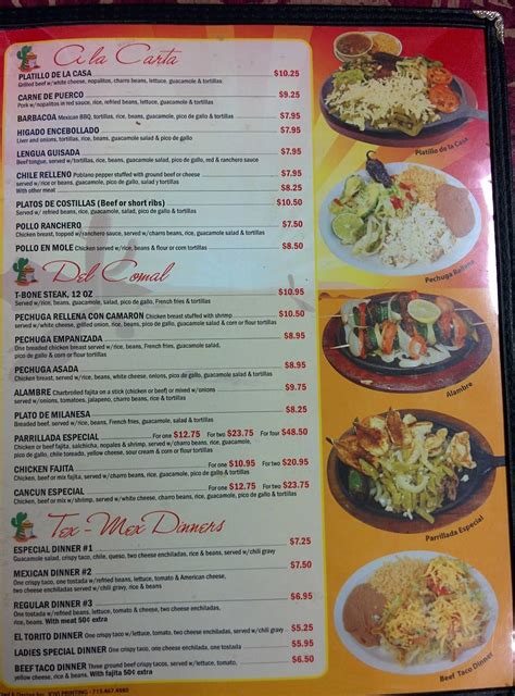 Menu at Los Nopalitos restaurant, Houston, W 34th St