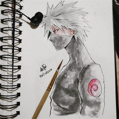 Hatake Kakashi Ink And Water Color Hope You Guys Like Itreference