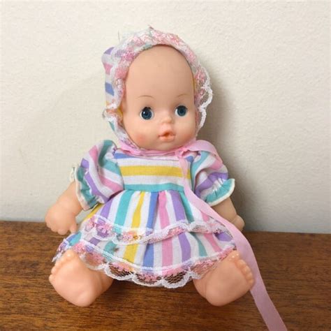 Uneeda Doll Company Mini Baby Doll With Dress And Bonnet Ebay
