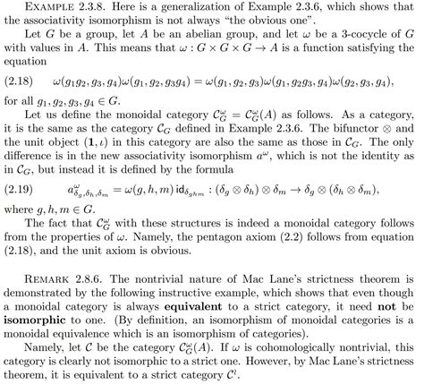 ct.category theory - A tensor category need not be ...