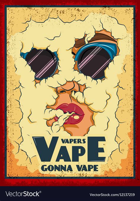 Vape Colored Poster Royalty Free Vector Image Vectorstock