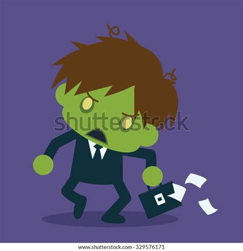 Zombie Businessman Holding Briefcase Stock Vector Royalty Free