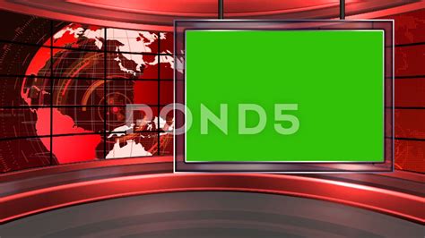 Hd News Tv Virtual Studio Green Screen Background Blue Colour With