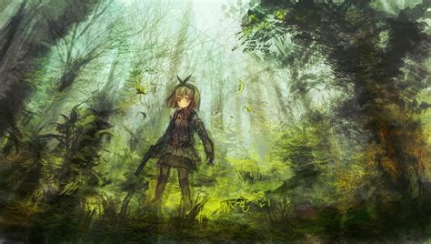 Papel De Parede Luz Solar Meninas Anime Verde Selva Mitologia