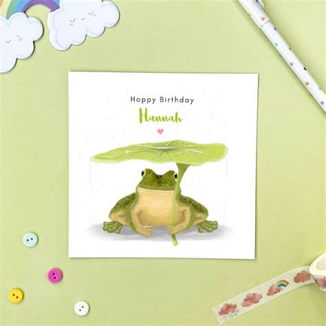 Personalised Frog Birthday Card Cute Frog Card Funny Etsy