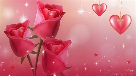 Pink Roses And Hearts Wallpapers