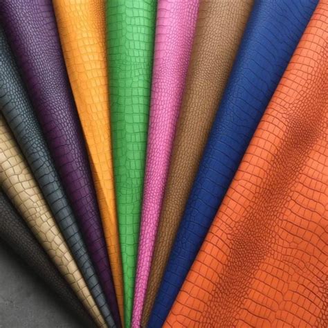 New Faux Pu Leather Fabrics 07mm Thickness Synthetic Leather Crocodile