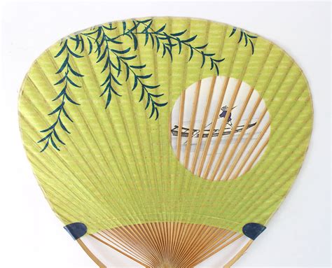 Uchiwa Vintage Japanese Fan Paper And Bamboo Fan Japanese