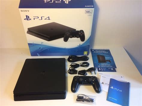 Playstation 4 Ps4 Slim Console 500gb Jet Black In Original Packaging