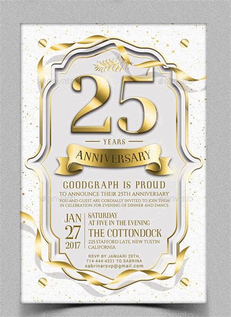 Find & download the most popular corporate invitation card design vectors on freepik free for commercial use high quality images made for creative projects. 3+ 25th Anniversary Invitation Card Designs & Templates ...