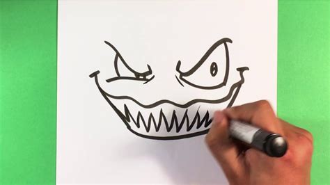 How To Draw Scary Face Halloween Drawings Youtube