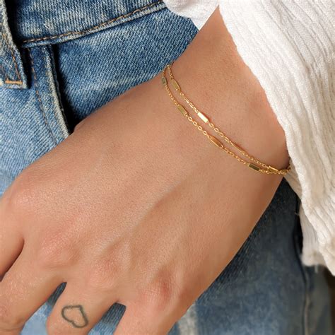 Gold Bracelets For Women Dainty Gold Bracelet Gold Chain Etsy