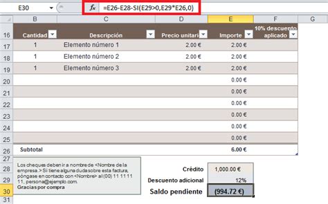 Plantilla De Factura En Excel Excel Total