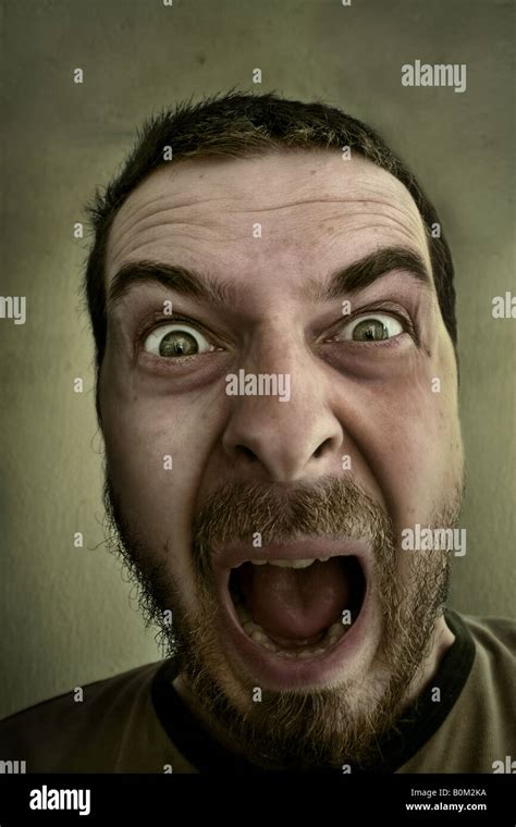 Scream Of Scared Amazed Funny Man Stock Photo Alamy