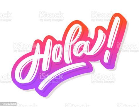 Hola Vector Hand Drawn Lettering Banner Stock Illustration Download