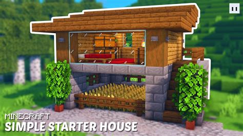 Minecraft How To Build A Simple Starter House Youtube Music