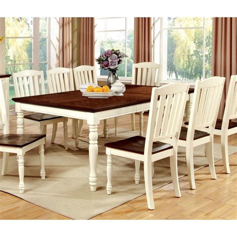 Furniture Of America Gossling Farmhouse Wood Extendable Dining Table In