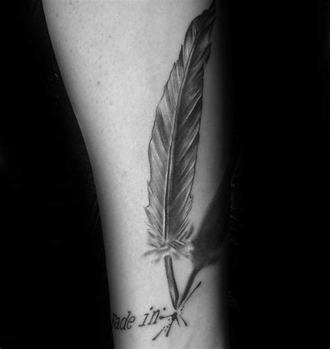 50 Quill Tattoo Designs For Men Feather Pen Ink Ideas Feather Pen