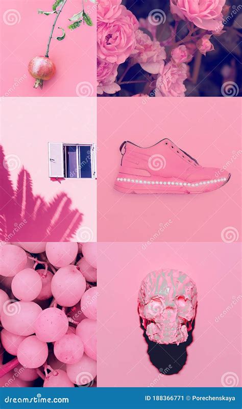 Fashion Aesthetic Moodboard Pink Pastel Colours Trend Stock Image Image Of Anniversary