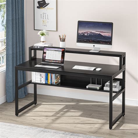 Tribesigns Computer Desk with Monitor Stand, Modern 55
