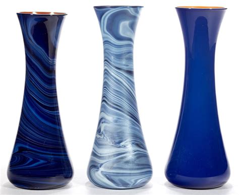 Imperial Lead Lustre Art Glass Vases Lot Of Three