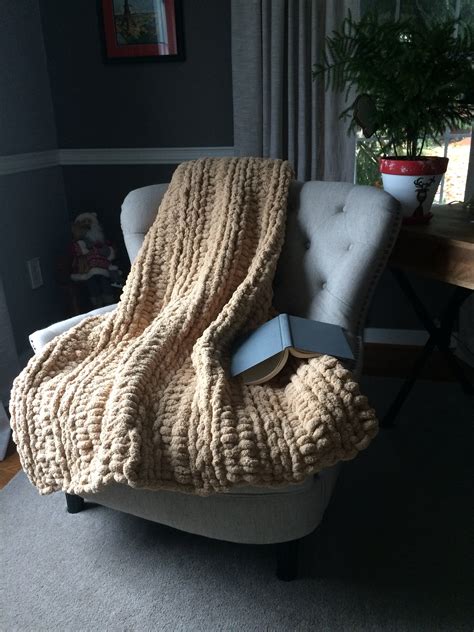 Beige Blanket Chunky Knit Blanket Soft Knit Throw Chunky Etsy