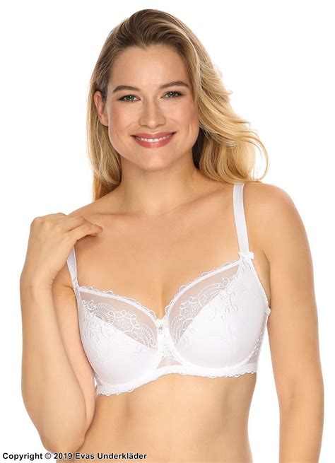 classic bra embroidery partially sheer cups b to k cup