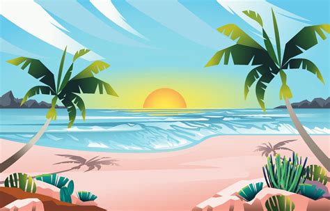 Sunrise In Summer Beach Background 2544384 Vector Art At Vecteezy