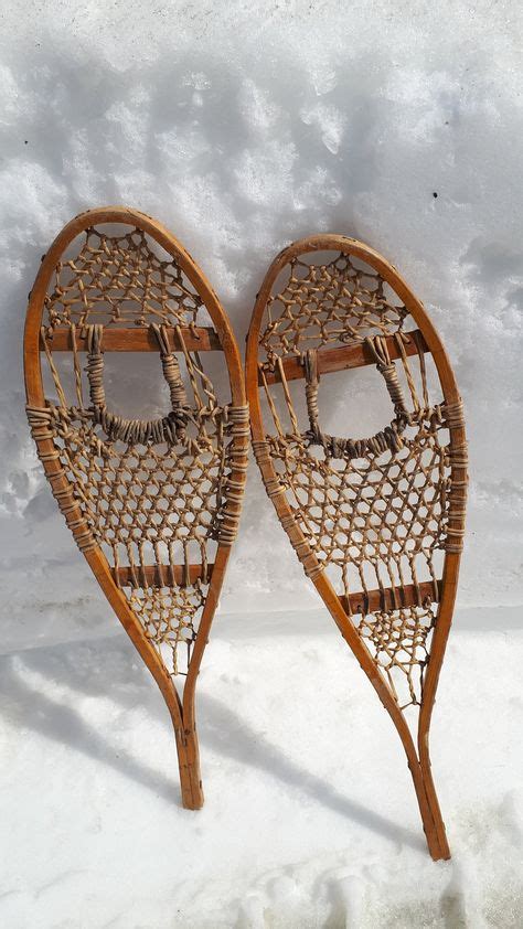 Vintage Traditional Childs Snowshoe Wood And Rawhide Snowshoe Old