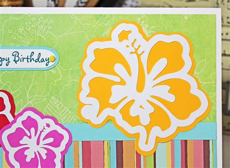 Tropical Flower Card Birthday Card Hawaiian Tropical Theme Colorful