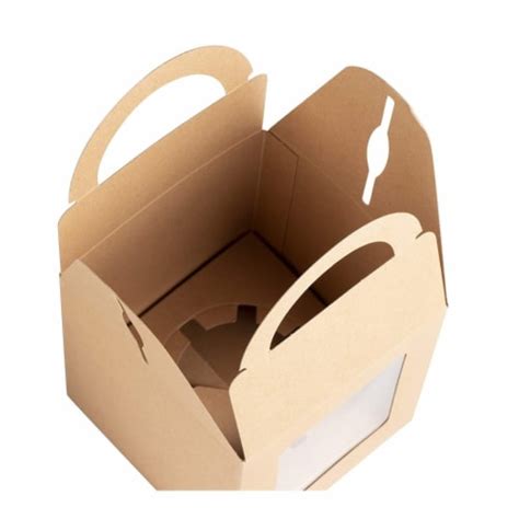 50 Pack Kraft Paper Cupcake Boxes With Clear Display Window Brown 37