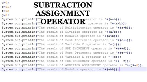 Java Tutorials Java Operatorsarithmetic Operators Part