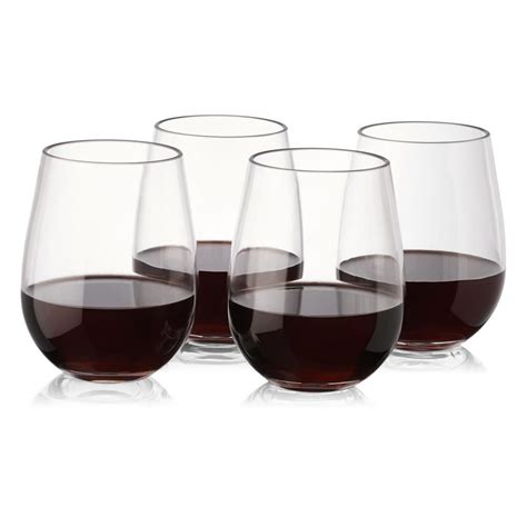 Unbreakable Plastic Wine Glasses Party Set Of 12 Stemless Reusable High Quality Tritan